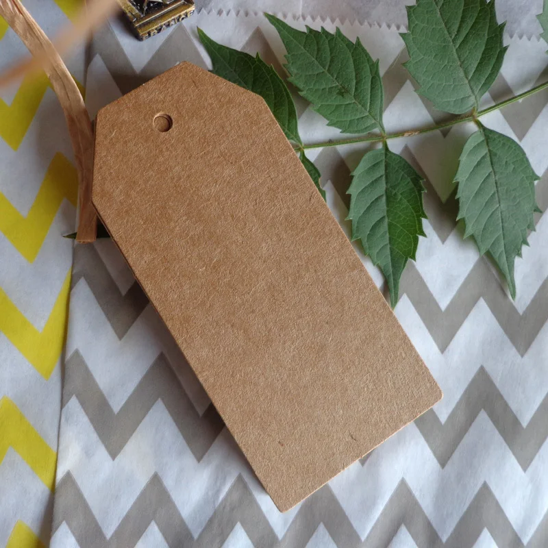 

100pcs 4.5X9.5cm Bookmark Big Size Trapezoid Brown Cardboard Blank Paper Tags DIY Creative Note Price Lable Hang Tag Gift Tag