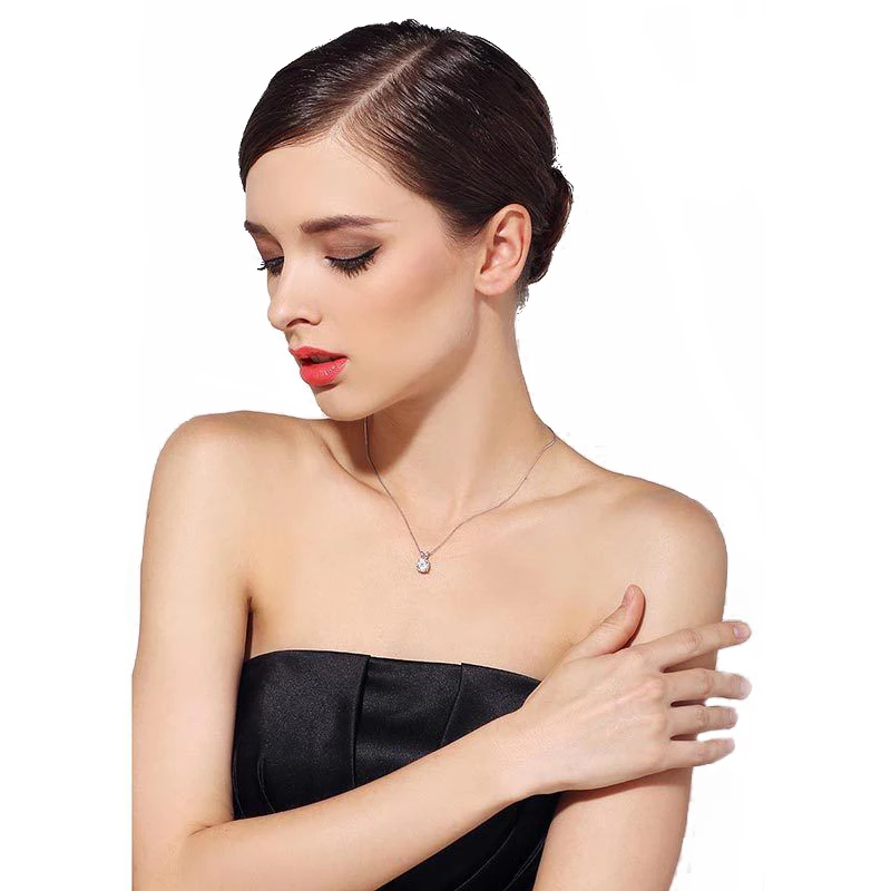 Vintage Round Diamond Fashion Charm Jewelry Solitaire Pendant Necklace