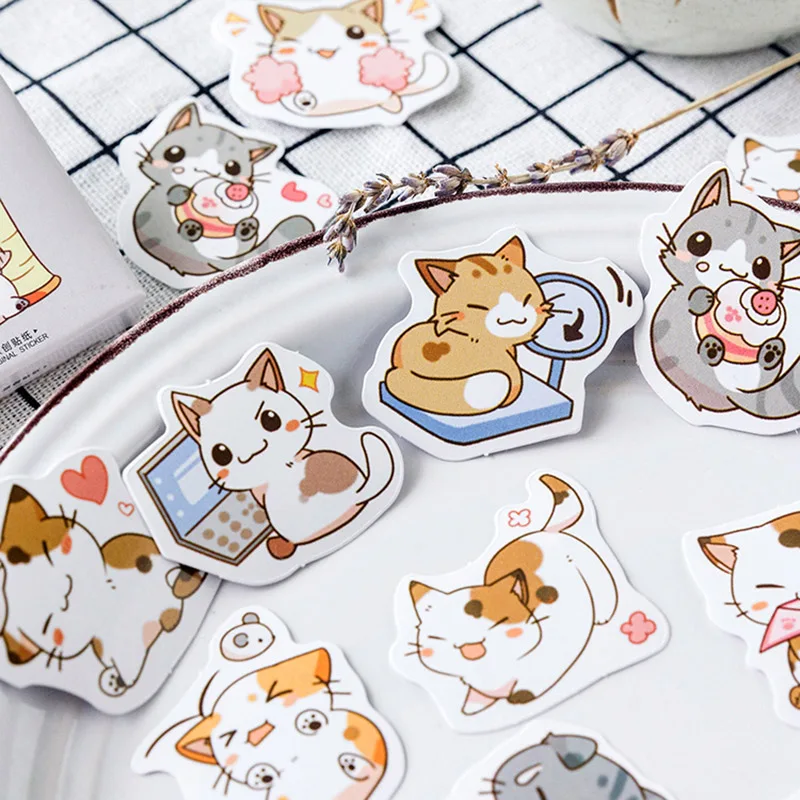 Joylong 40Pcs Kids Stickers Scrapbooking Cartoon Animals Cat Lion Cute Sticker Pack Pusheen Toys For Children Diary Decoration