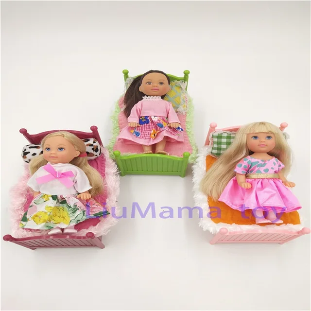 $US $10.74  Mini doll pocket doll Toy American Sister Accessories Doll Bed child pretend toy accompany boy girl