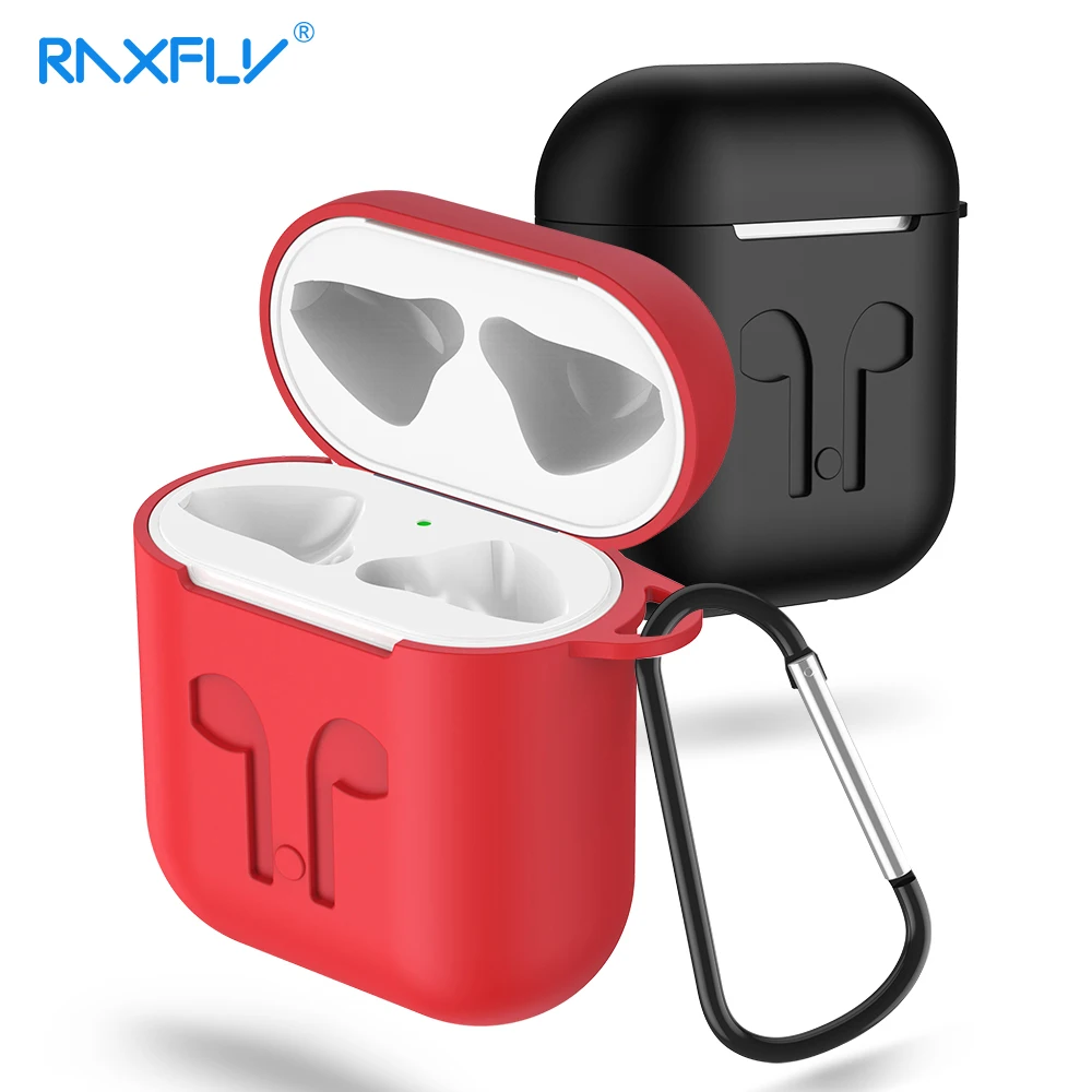 

RAXFLY Earphone Case For Apple Air pods Silicone Cover Wireless Bluetooth Headphone Air Pods Pouch Protective Accessories