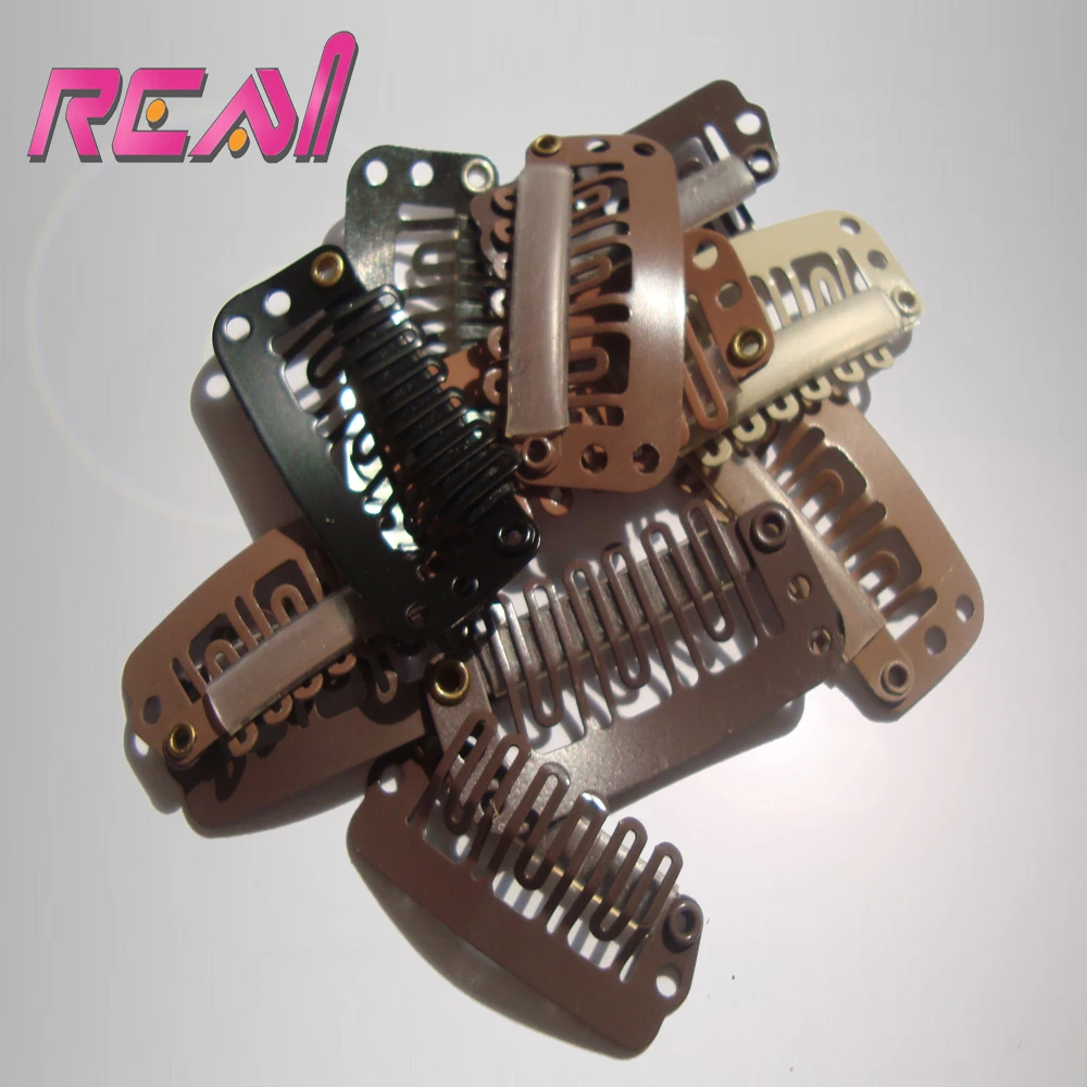 500pcs 32mm U Shape Hair Extensions Weft Wig Toupee Snap Clips with