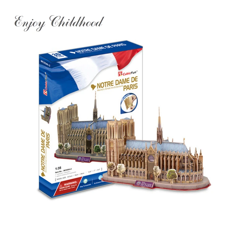 

2018 New Arrivals 3d Paper Model Buildings Notre Dame De Paris 3d Puzzle Handmade DIY Toy for Children MC054H