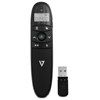 

V7 Wireless Green Laser Presenter, RF, USB, 30 m, Black