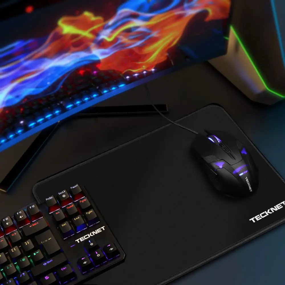 Игровой коврик для мыши TeckNet 450x330x3 мм размер домашнего офиса нескользящая