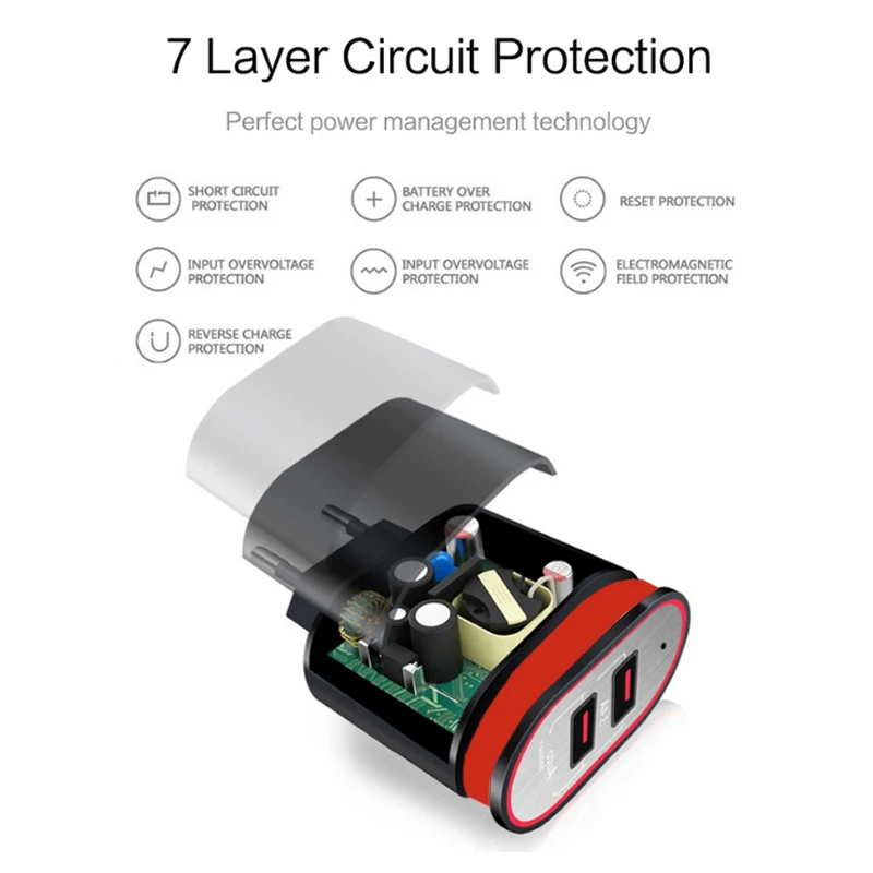 Sindvor 5V 3.1A 2 порта USB зарядное устройство со встроенным кабелем EU Быстрая зарядка настенное зарядное устройство для iPhone X 8 Plus samsung Carregador USB