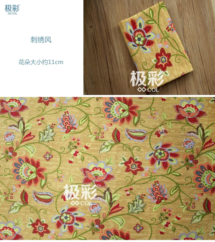Пасторальная Плотная хлопковая ткань цветочный из хлопчатобумажной ткани холщовая ткань Всесезонная ткань кровать шторы диван покрытие Ткань хлопковая скатерть
