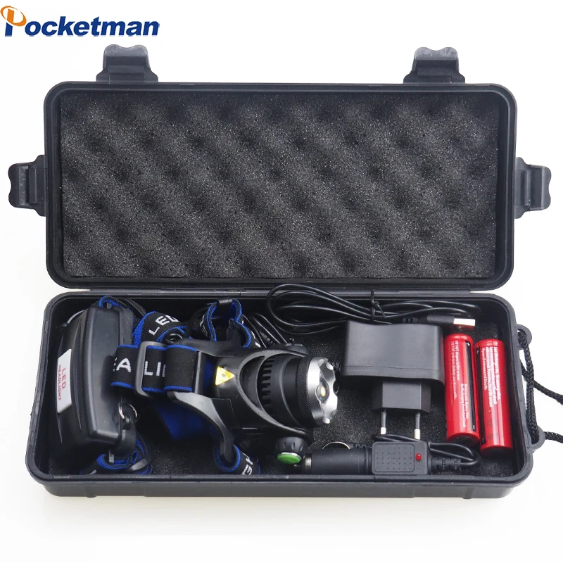 

3Mode 8000LM XML-L2/ T6 Led Headlamp Zoomable Headlight Waterproof Head Torch flashlight lamp for18650 Rechargeable Battery