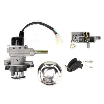 

1 Set Motorcycle Aluminum Ignition Switch Gas Cap Cover Lock Key Switch Set Aluminum alloy Ignition Lock Gas Cap Lock Seat Lock