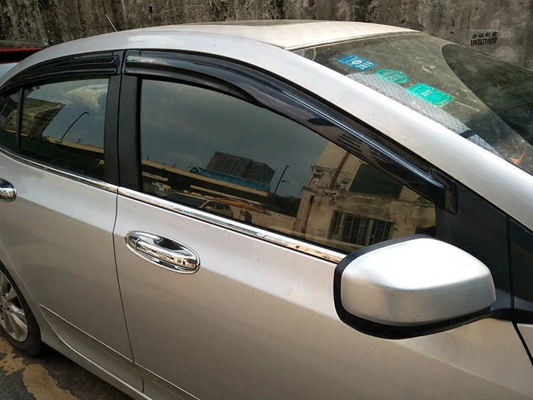 Для HONDA City Пластик окна Visor Vent Оттенки Солнце дождь дефлектор гвардии для HONDA City Auto аксессуары 4 шт./компл. 2008-2013