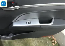 Interior For Hyundai Elantra 2016 2017 ABS Inner Door Armrest Window Lift Switch Button Cover Trim 4 pcs / set