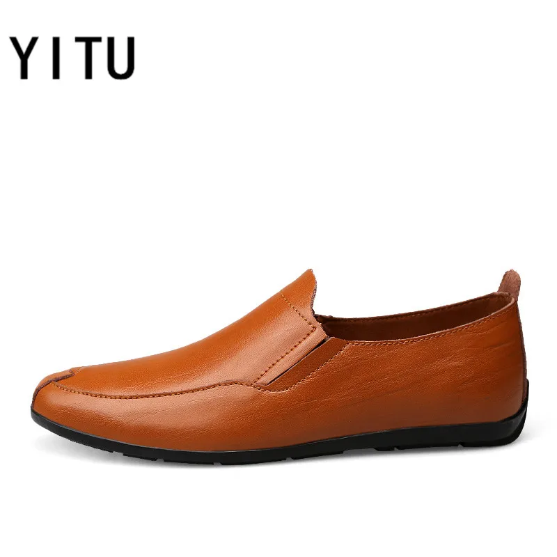 YITU уличная Удобная прогулочная обувь мужские и женские дышащие легкие кроссовки из натуральной кожи мягкая противоскользящая спортивная обувь - Цвет: Dark Brown