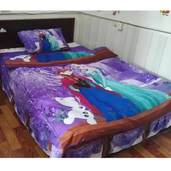 Комплект постельного белья для девочек с героями мультфильма «Холодное сердце», «Принцесса Эльза», «Анна», детский пододеяльник, комплект, декор для спальни, двойной/один размер, подарок на день рождения - Цвет: purple