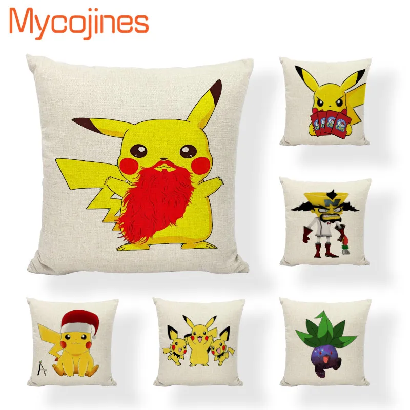 

Hot Sale kawaii pokemon Cushion Covers Christmas Chinchilla Love Home Decorative Living Room Sofa Seat Square Wedding Pillowcase