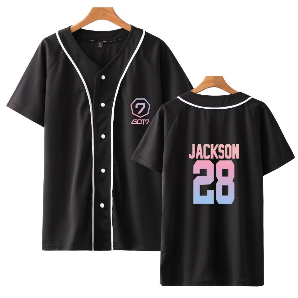 LUCKYFRIDAYF GOT7 летние бейсбольные хлопковые с коротким рукавом harajuku получили 7