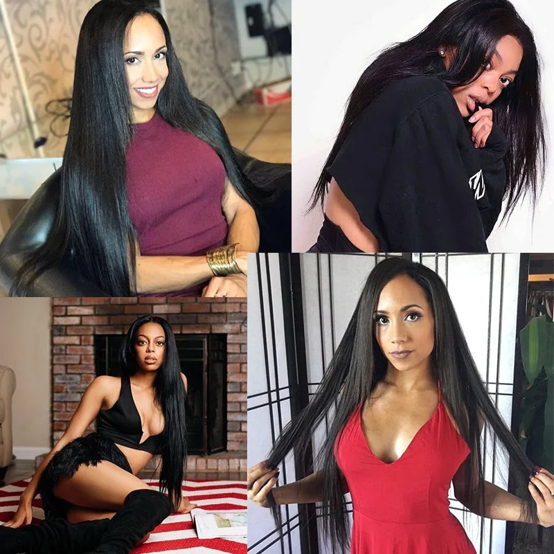 straight virgin hair bundles with closure
