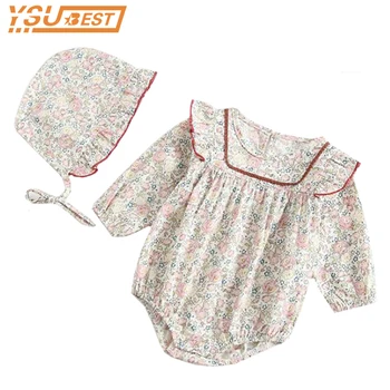 

Baby Rompers Long Sleeve Broken Flowers Rompers Baby Girl Clothes Baby Loveliness Vintage Style Clothes Triangle Romper