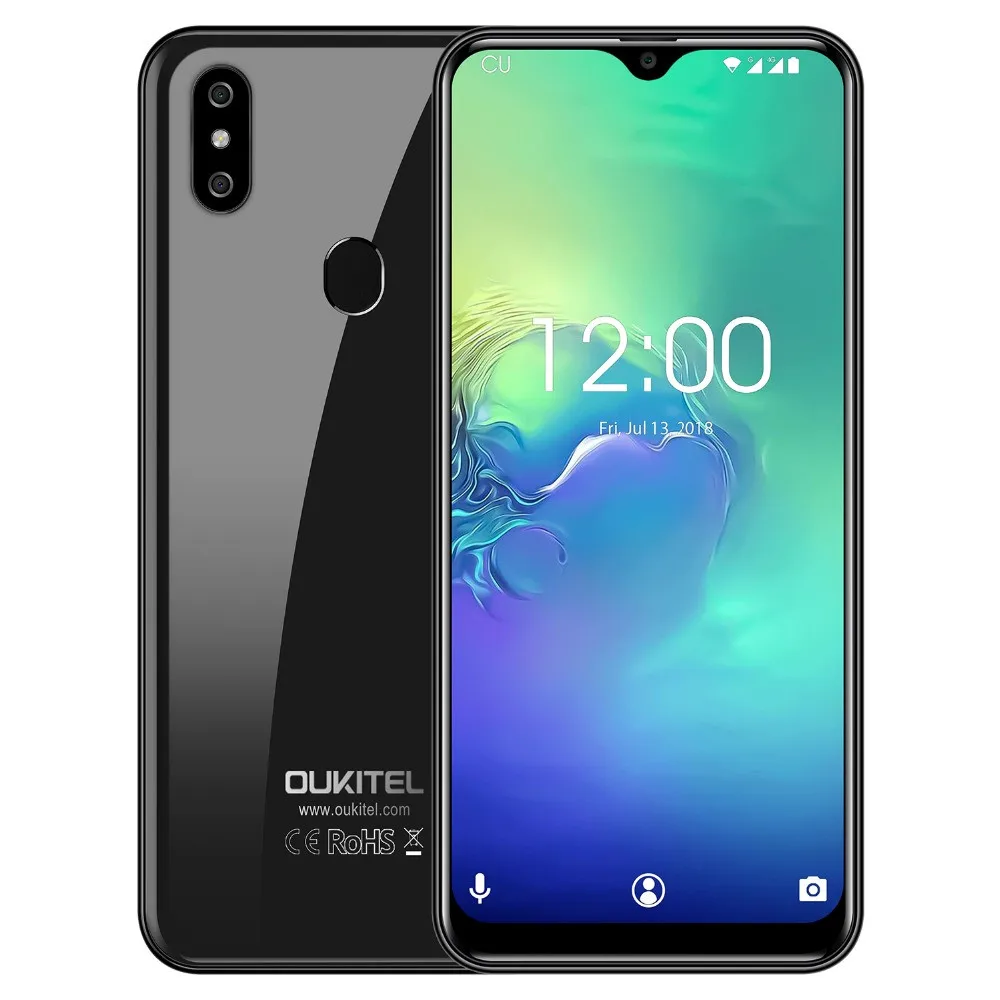 OUKITEL C15 Pro Android 9,0 3 ГБ ОЗУ 32 Гб мобильный телефон MT6761 отпечаток пальца лица ID 4G LTE смартфон 2,4G/5G WiFi экран капли воды - Цвет: Black