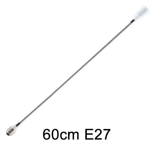 60cm Foxanon гибкий E27 для E27 светодиодный лампы База Разъем удлинитель для головок 6 и 9 см, каблук 15 см, 20 см, 30 см, 35 см, 60 см расширение светильник держатель конвертер - Цвет: 60cm