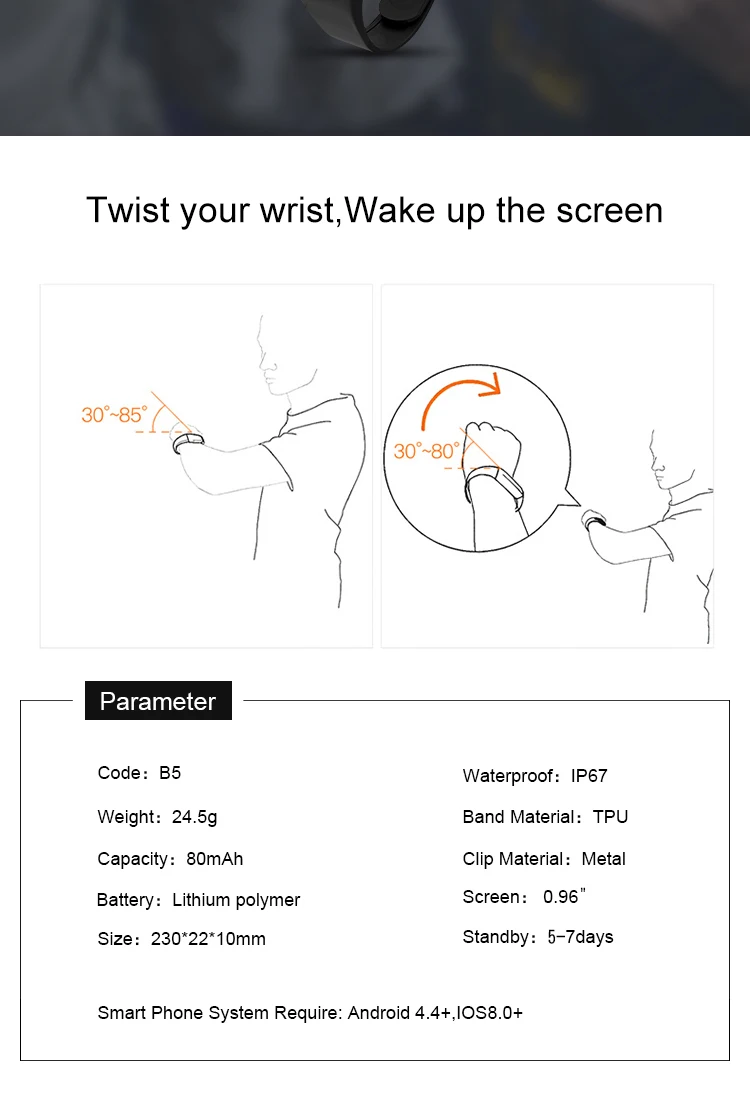 Smart Bracelet B6 color screen Heart Rate Monitor Blood Pressure Fitness Tracker Smartband Sport Watch for ios android or IOS  (11)