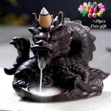 Традиционный китайский дракон ладан держатель фарфоровый обратный поток ладан горелки вид дыма прохладные благовония горелки