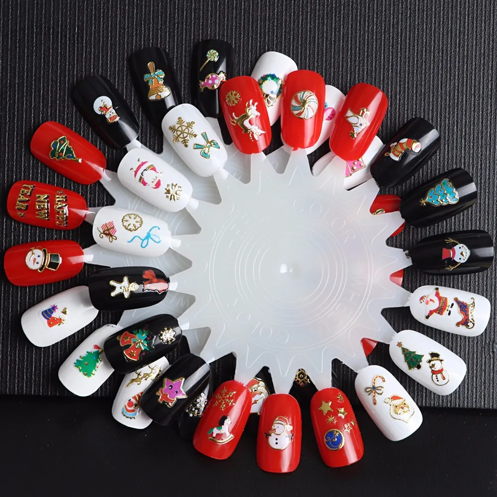 12 шт дизайн ногтей Рождество Мода Дизайн ногтей Снеговик Рождественский стиль полный Типсы ногтей Вода переводные наклейки стиль тоже