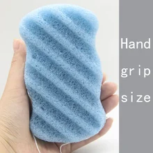 Синий спонж-Конняку натуральный Конняку прибор для отшелушивания омертвевших клеток кожи лица Wash Очищающий косметический слойка рукава-крылышки мочалка уход за кожей Очиститель инструменты