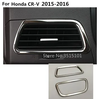

car body styling Stainless steel stick trim front Air conditioning Outlet Vent part 2pcs For Honda CRV CR-V 2015 2016