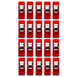 Red DIVV зажим для одежды вешалка Горячая! 20 шт прозрачные Швейные Ремесло одеяло Переплет пластиковые зажимы пакет* 30 подарок падение - Цвет: Red