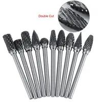כרסום cnc קאטר 10x 1/8" Drill קרביד סט Shank מטחנות Die 6 מ"מ רוטרי פוינט טונגסטן קרביד Burr כרסום CNC חריטה קאטר ראש CED (4)