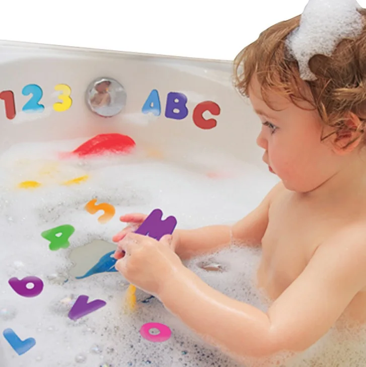 

original 36pcs/Set Alphanumeric Letter Puzzle Baby Bath Toys Soft EVA Kids Baby Water Toys Bath Early Educational Suction Toy