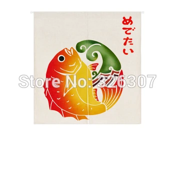

Taiwan Japan style Chinese lucky carp cloth curtain home act portiere hangings 85x90cm 85x120cm Door half curtain