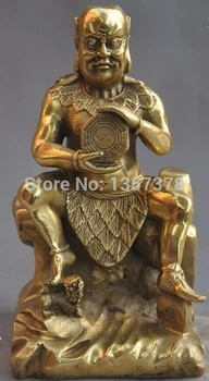 

shitou 00716 9"chinese buddhism copper brass Anger Dharma Bodhidharma god Buddha Bagua statue