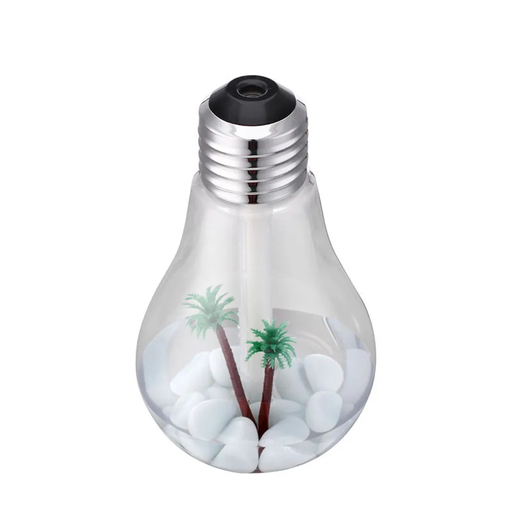 Лампа увлажнитель Домашний Аромат Светодиодный увлажнитель воздуха очиститель распылитель Fogger тумана с светодиодный ночной лампой 6,35 - Цвет: Silver