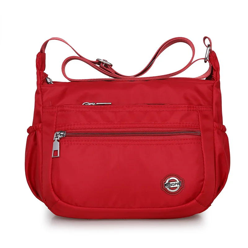 Модная женская сумка через плечо, многофункциональные карманы, высокое качество, вместительные сумки, водонепроницаемый светильник, нейлоновая ткань, сумка-мессенджер - Цвет: Красный