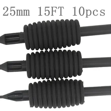 YILONG 10 шт. 15FT одноразовые Нескользящие силиконовые Татуировки Ручка трубка круглый наконечник Высокое качество 25 мм