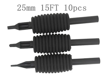 

YILONG 10Pcs 15FT Disposable Non-slip Silicon Tattoo Grip Tube Round Tip Top Quality 25mm