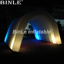 Горячая 3x3x4 м маленький надувной купол палатка с красочным Светодиодный тент туннеля белый навес для вечерние мероприятия
