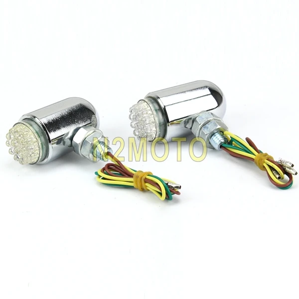 

Amber Motorcycle Universal Custom Chrome LED Turn Signal Lights Turn Signal Blinker for All Motorcycles