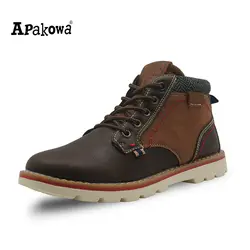 Apakowa/Осенняя детская обувь; ботинки из искусственной кожи для мальчиков; ботильоны martin для маленьких мальчиков; европейские размеры 31-36