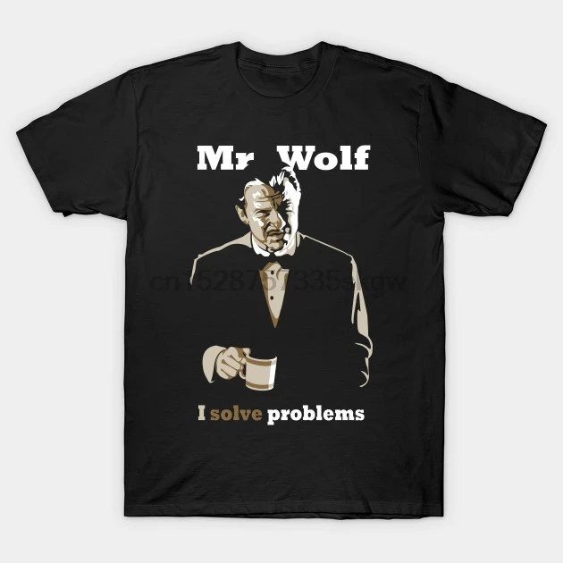 Футболка с коротким рукавом для мужчин и женщин футболка надписью Mr. Wolf I Solve Problems