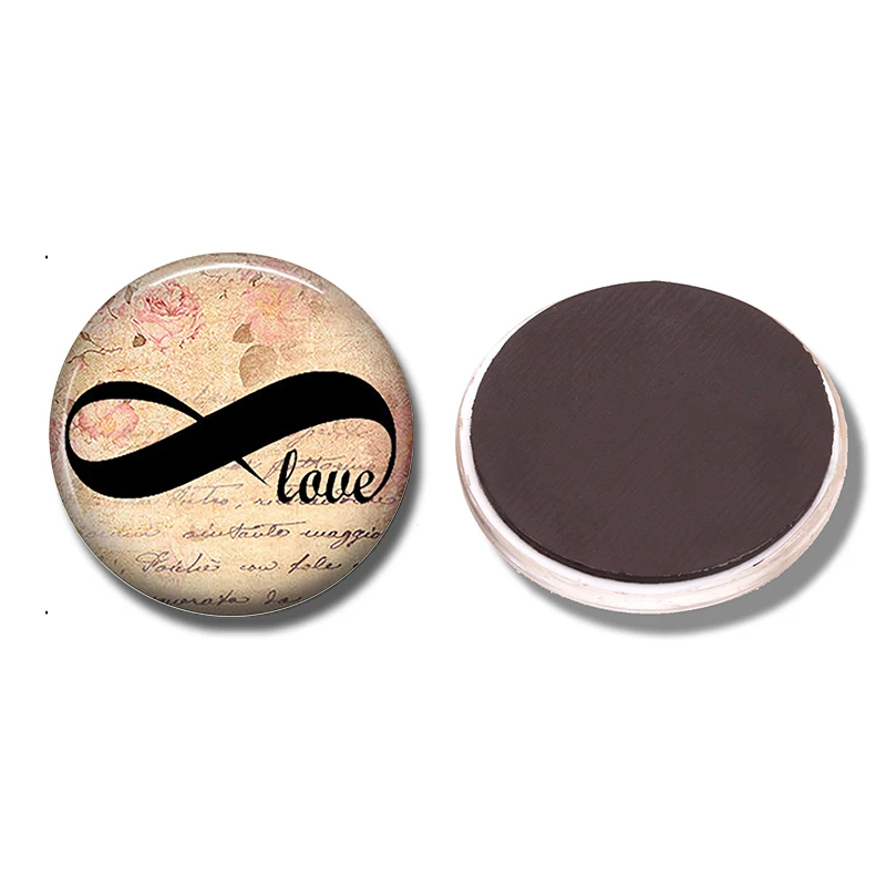 

Forever Love Romantic Fridge Magnet Lover's Valentine's Gift Glass Cabochon Magnetic Refrigerator Sticker Note Holder Home Decor