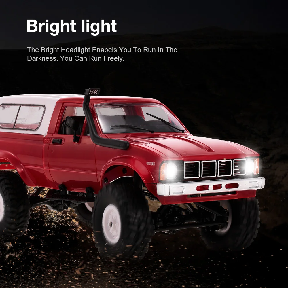 C24 RC автомобиль 1/16 2,4 ГГц 4WD пульт дистанционного управления Автомобильная игрушка со светодиодный подсветкой фары Off-road pick-up грузовик RTR Рок Гусеничный автомобиль модель