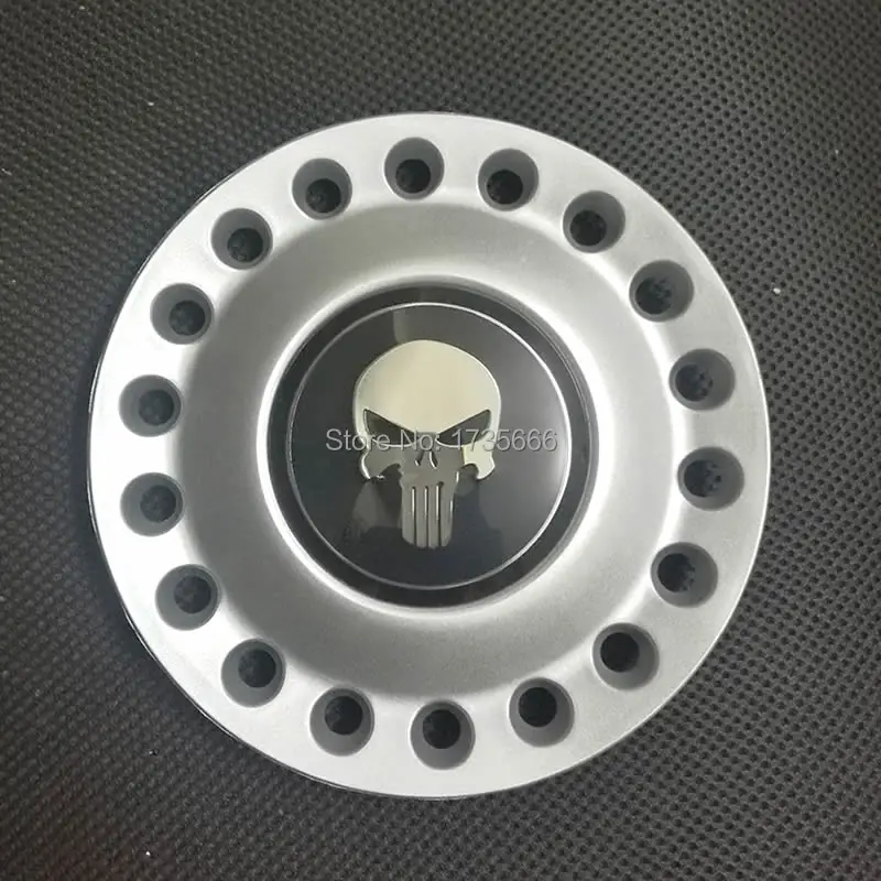 

4PCS Modify Wheel CENTER HUB CAPS Skull Logo 1C0 601 149A 1C0601149D Case FOR VW BEETLE 1998-2005