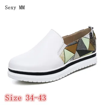 

Slip On Shoes Flat Platform Women Oxfords Shoes Loafers Flats Woman Casual Shoes High Quality Plus Size 34 - 40 41 42 43