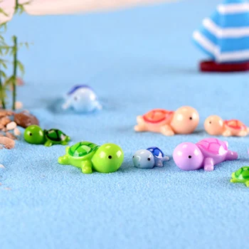 

ZOCDOU 4 Pieces Sea Turtle Big head Tortoise Small Statue Figurine Ecological Bottle Amusement Park Crafts Bonsai Home Ornament