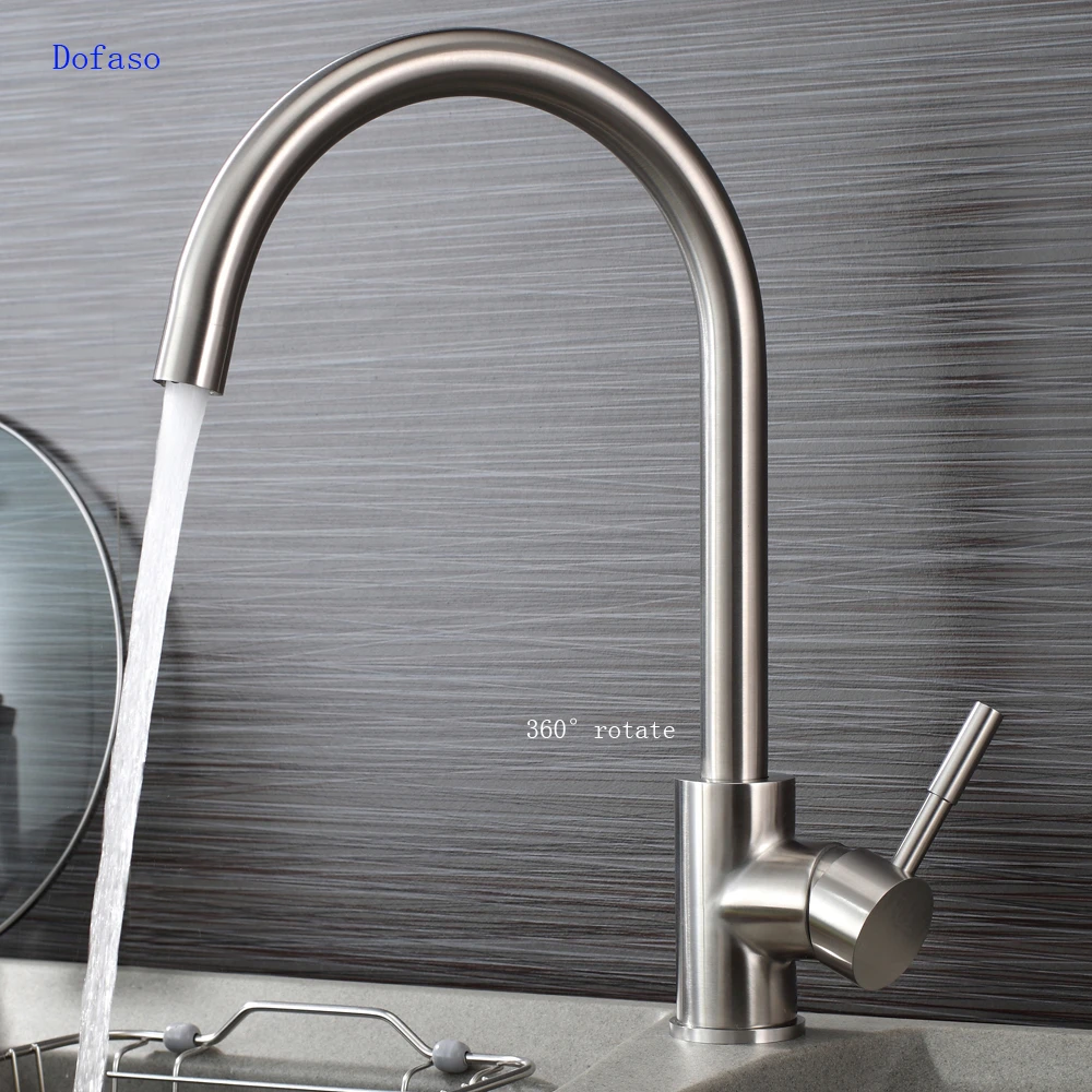 Dofaso Brushed 304 Stainless Steel Kitchen Faucet Cook House Water Taps Drawing Bright Kitchen Sink Faucet Mixer Kitchen Faucet Kitchen Sink Faucetstainless Steel Kitchen Faucet Aliexpress