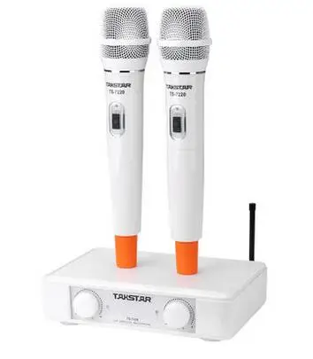 

Takstar TS-7220 Dual UHF Wireless Microphone available once powered on use for Campus meeting, entertainment, speech, karaoke
