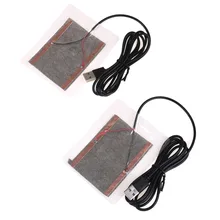 2 шт. Портативный USB обогреватель зимний обогреватель из углеродного волокна электрическая грелка Подушка теплая пластина для обуви Golves коврик для мыши 8*10 см