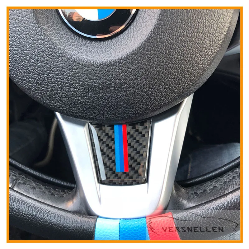 For Bmw Z4 E89 Car Steering Wheel Cover Carbon Fiber M Stripe Emblem Stickers